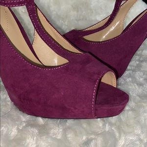 Plum Platform Peep Toe